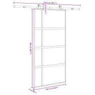 Плъзгаща се врата с обков 102,5x205 см Закалено стъкло алуминий