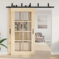 Комплект механизъм за плъзгаща врата, 213,5 см, стомана, черен