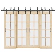 Комплект механизъм за плъзгаща врата, 305 см, стомана, черен