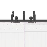 Комплект механизъм за плъзгаща врата, 305 см, стомана, черен