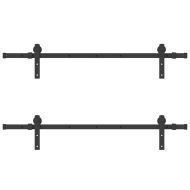 Комплект механизъм за плъзгаща врата, 305 см, стомана, черен