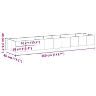 Кашпа, антрацит, 360x80x40 см, стомана