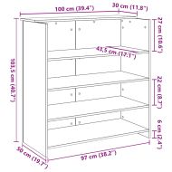 Приемно бюро, дъб артизан, 100x50x103,5 см, инженерно дърво