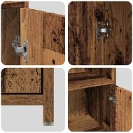 Комплект мебели за баня от 3 части старо дърво инженерно дърво