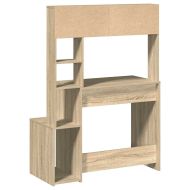 Бюро с рафтове, сонома дъб, 100x45x140 см, инженерно дърво