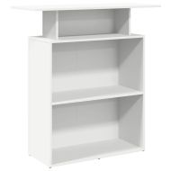 Рецепционно бюро, бяло, 100x40x104 см, инженерно дърво