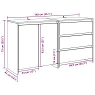 2 броя бюфет Artisan Oak Engineered Wood