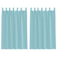 Пердета от воал с прът джобове, 2 бр, тюркоаз