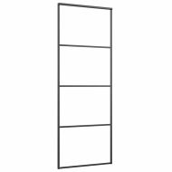 Плъзгаща се врата с обков черна 76x205 см ESG стъкло