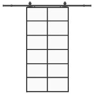 Плъзгаща се врата с обков черна 90x205 см ESG стъкло