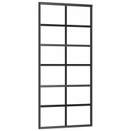 Плъзгаща се врата с обков черна 90x205 см ESG стъкло