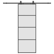 Плъзгаща се врата с обков черна 76x205 см ESG стъкло