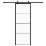 Плъзгаща се врата с обков черна 76x205 см ESG стъкло