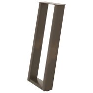 Крака за конзолна маса, U-образни, 2 бр., естествена стомана, 38 x (72-73) см, стомана