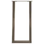 Крака за конзолна маса, U-образни, 2 бр., естествена стомана, 38 x (72-73) см, стомана