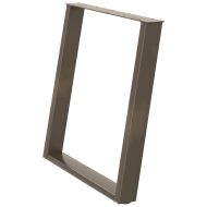 Крака за трапезна маса, U-образни, 2 бр., естествена стомана, 70 x (72-73) см, стомана