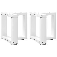 Крака за масичка за кафе, Т-образни, 2 бр., бели, 30x25x(30-31) см, стомана