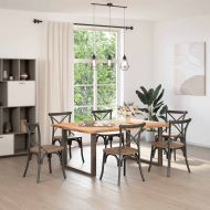 Крака за трапезна маса, U-образни, 2 бр., естествена стомана, 100 x (72-73) см, стомана