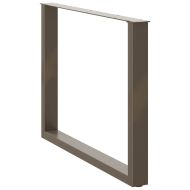 Крака за трапезна маса, U-образни, 2 бр., естествена стомана, 100 x (72-73) см, стомана