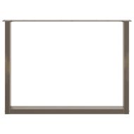 Крака за трапезна маса, U-образни, 2 бр., естествена стомана, 100 x (72-73) см, стомана