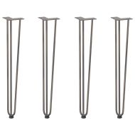 крака тип „фиби“ за конзолни маси, 4 бр., естествена стомана, 72 см, масивна стомана