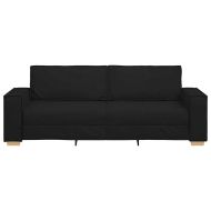 3-местен диван, черен, 220x78x84 см, плат