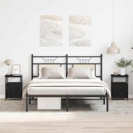 Нощни шкафчета, 2 бр., черен дъб, 34x35,5x50 см, инженерно дърво