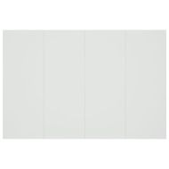 Горна табла за легло с шкафчета, бяла, инженерно дърво