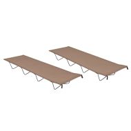 Къмпинг легла 2 бр 180х60х19 см плат оксфорд и стомана таупе