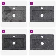 Стенна мивка сива 38x24x6,5 см мрамор