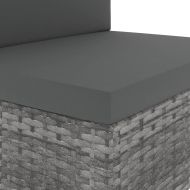 Градински комплект за отдих, 10 части, полиратан, сив