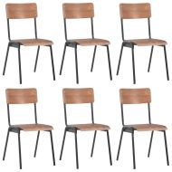 Трапезни столове, 6 бр, кафяви, шперплат