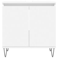 Комплект мебели за баня от 3 части, бял, инженерно дърво