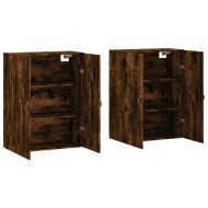 Стенни шкафове, 2 бр, опушен дъб, 69,5x34x90 см