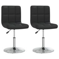 Трапезни столове, 2 бр, черни, изкуствена кожа