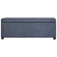 Пейка с отделение за съхранение 116 см сива изкуствен велур