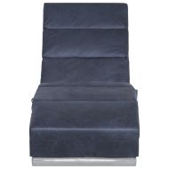 Масажираща кушетка, сива, изкуствен велур