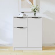 Сайдборд, бял, 60x30x70 см, инженерно дърво