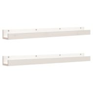 Стенни рафтове, 2 бр, бяла, 110x12x9 см масивно борово дърво