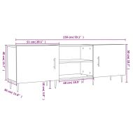 ТВ шкаф, бял, 150x30x50 см, инженерно дърво