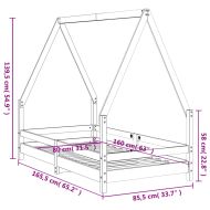 Рамка за детско легло 80x160 см масивна борова дървесина
