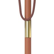 Градински чадър с дървен прът, 150x200 см, теракота