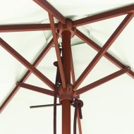 Градински чадър с дървен прът, 150x200 см, пясъчен