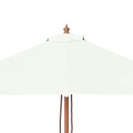 Градински чадър с дървен прът, 150x200 см, пясъчен