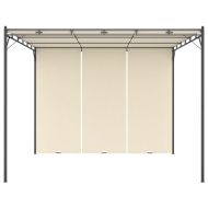 Градинска шатра със странична завеса 3x3x2,25 м кремава