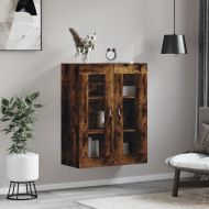 Стенен шкаф опушен дъб 69,5x34x90 см инженерно дърво
