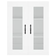 Стенни шкафове, 2 бр, бели, инженерно дърво