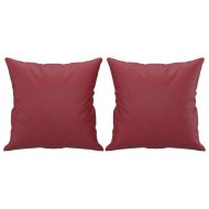 Дивани 2 части с възглавници виненочервено изкуствена кожа