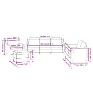 Комплект дивани от 4 части с възглавници черен изкуствена кожа