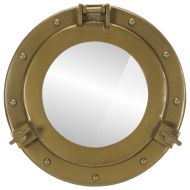 Огледало за стена с илюминатор Ø30 см алуминий и стъкло
